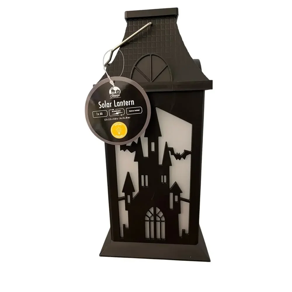 Halloween Haunted House Solar Lantern Hanging Outdoor Light Spooky Decor